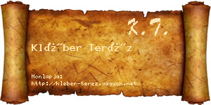 Kléber Teréz névjegykártya